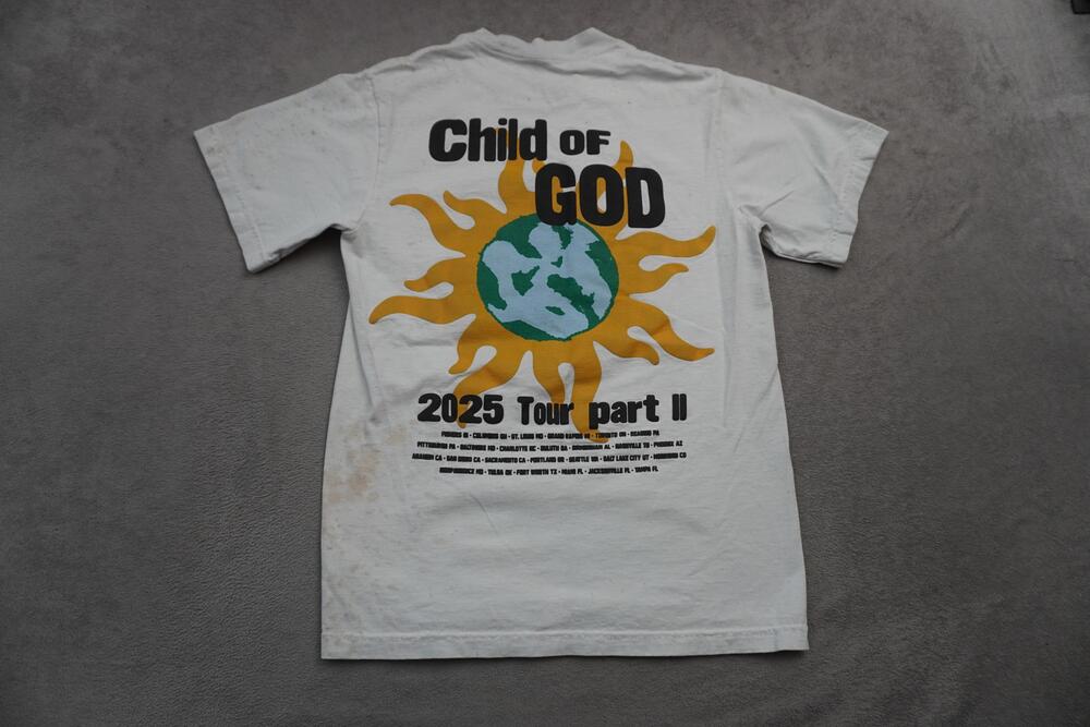 Forrest Frank Shirt Mens Small White Child Of God 2025 Tour Graphic Tee FLAW